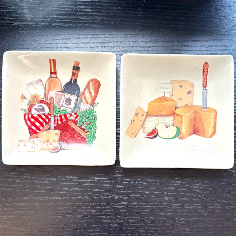 Creative Co-Op Elegant Square Plate Set